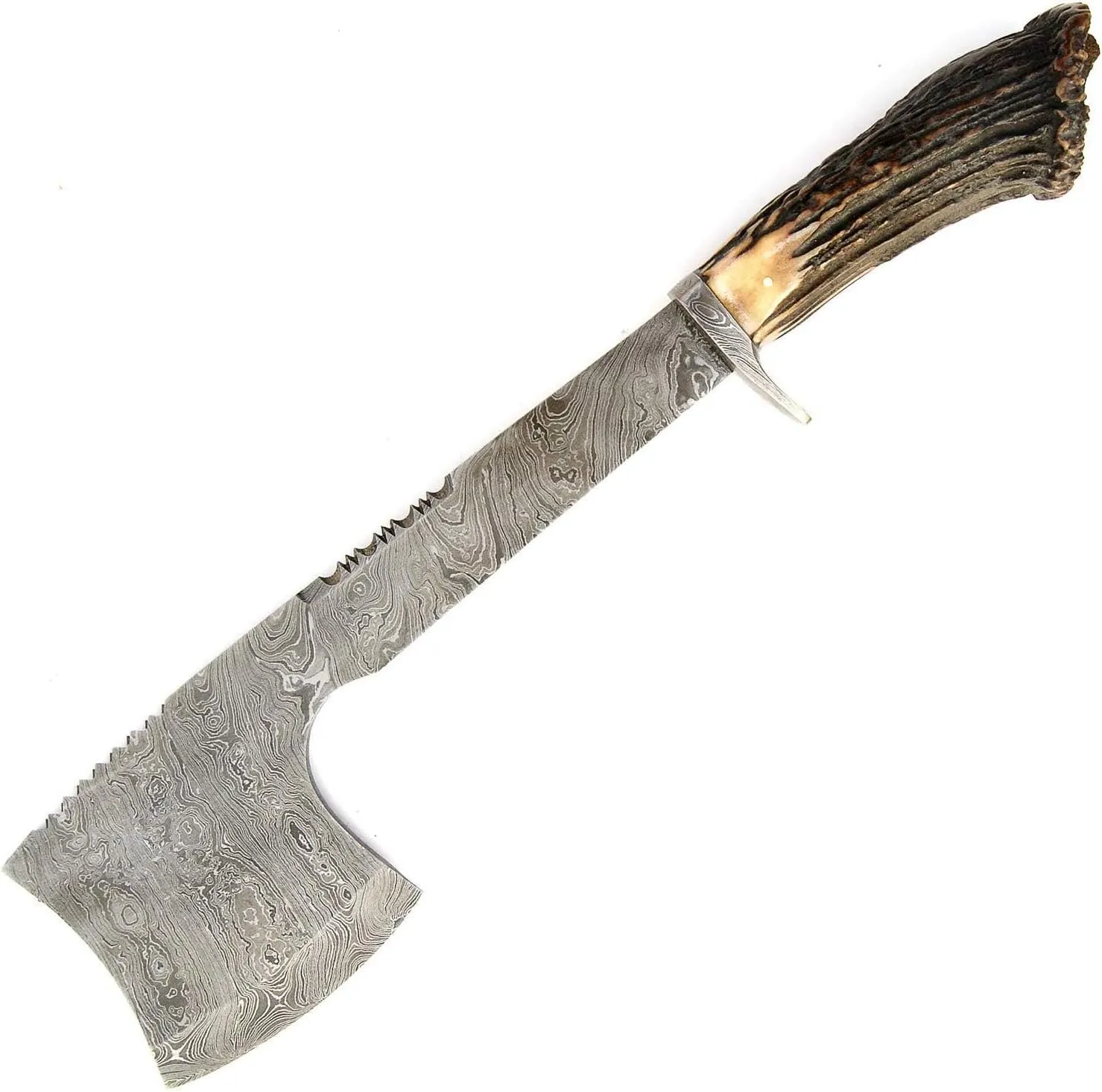 PAL 2000 KNIVES Custom Handmade Damascus Steel Axe - Hatchet Tomahawk Axe, Knife, Solid Rose Wood Handle - Inch - Ax