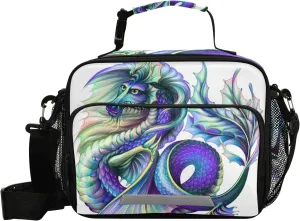 panksolu Chinese Dragon Lunch Bag, Insulated Lunch Box with Adjustable Shoulder Strap Cooler Tote Bag for Men Women Kids Teens