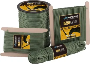 Paracord 550 lb, 7 Strand Type III Paracord Rope 1000ft 4mm, High Strength Nylon Parachute Cord for Camping, Survival, Tactical and Hiking, Olive Green