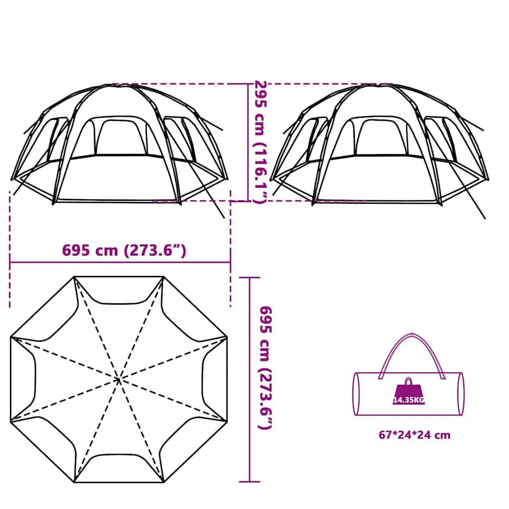 Party Tent Azure Blue Waterproof