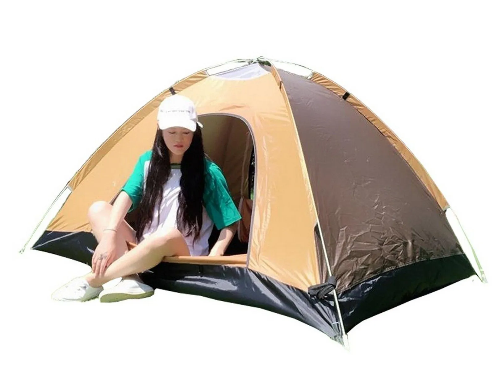 Person Tent Tent for Luxurious Picnic Hiking Camping Pop-Up Brown Travel 1-2 Tent High-value