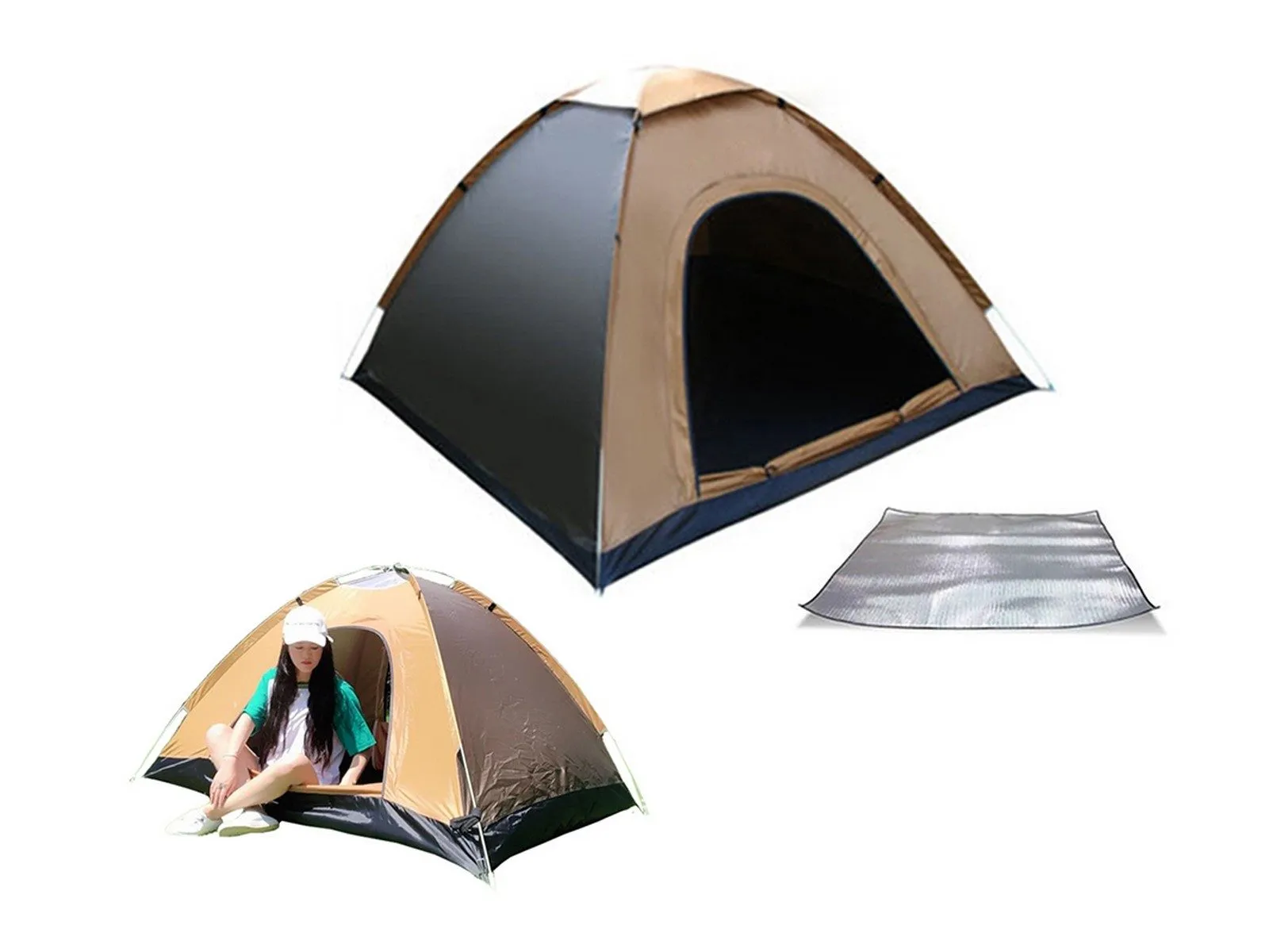 Person Tent Tent for Luxurious Picnic Hiking Camping Pop-Up Brown Travel 1-2 Tent High-value