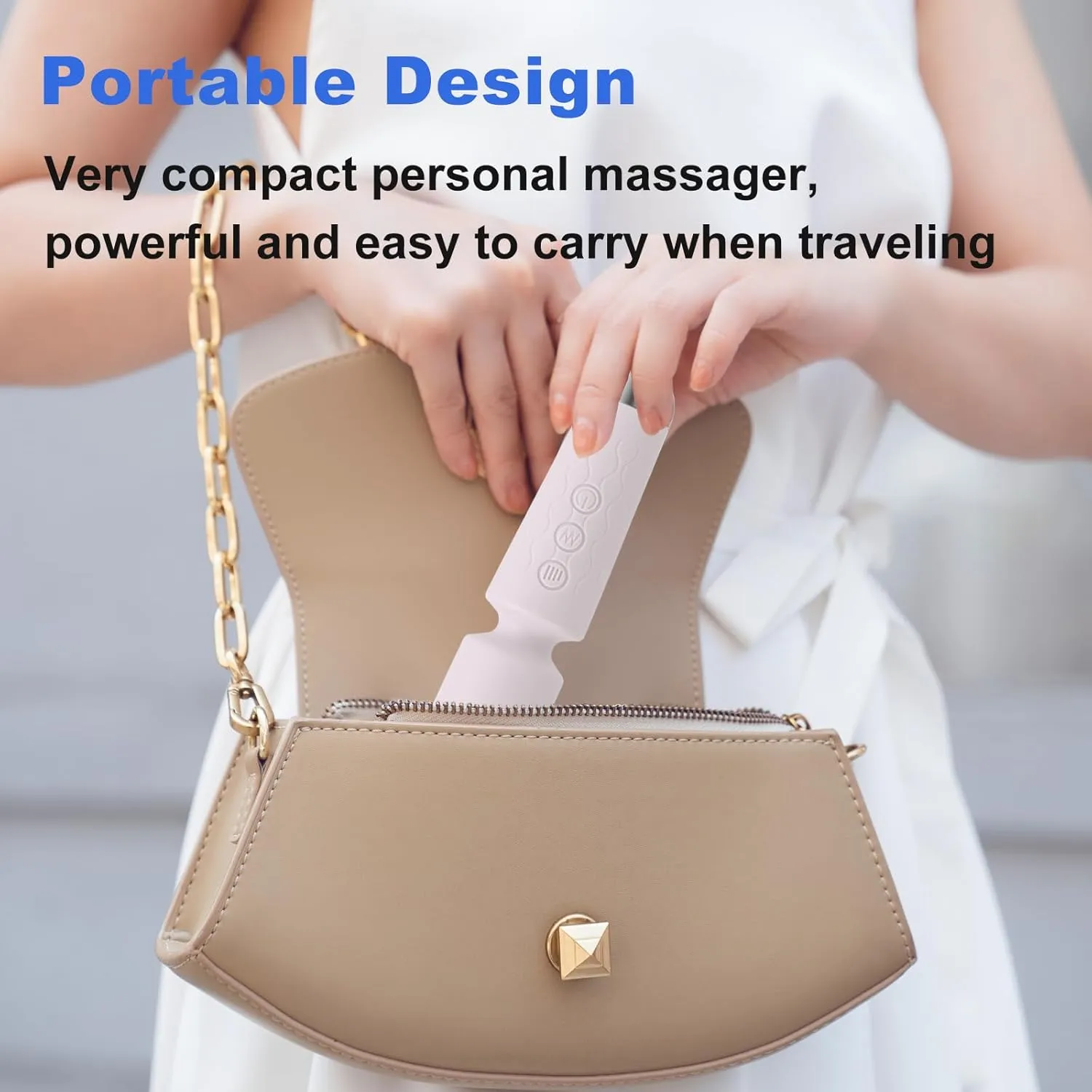 Personal Massager, Handheld Micro Wireless Massager, Small & Powerful, Waterproof Portable, Suitable for Relieving Neck, Leg and Shoulder Pain, Purple