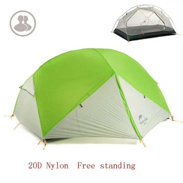 Persons 2 Door-to-door delivery Layer 20D Fabic Expedited delivery Mongar Tent Nylon Tent Camping NH17T007-M  Naturehike Season Waterproof for  3 Double