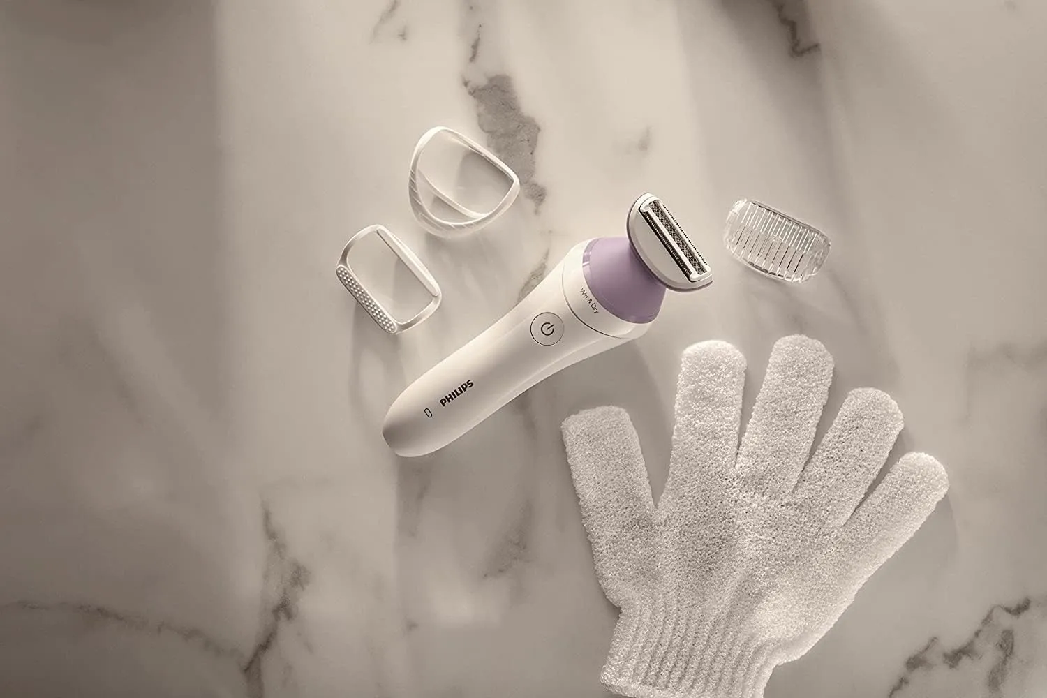Philips Beauty Lady Electric Shaver Series 6000, Cordless with 4 Accessories, BRL136/00, White