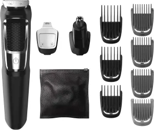 Philips Norelco Multigroom All-in-One Trimmer Series 3000 with 13 pieces - No Blade Oil Needed, MG3750/50