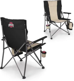 PICNIC TIME NCAA Big Bear XXL Camp Chair with Cooler, Heavy Duty Beach Chair, 500 lb Capacity Camping Chair with Carry Bag, (Black)