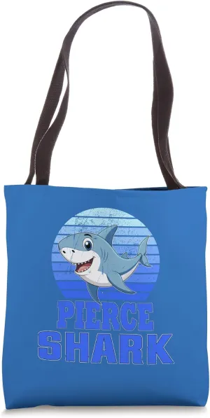 PIERCE Shark Family Reunion Squad First Last Name Tote Bag