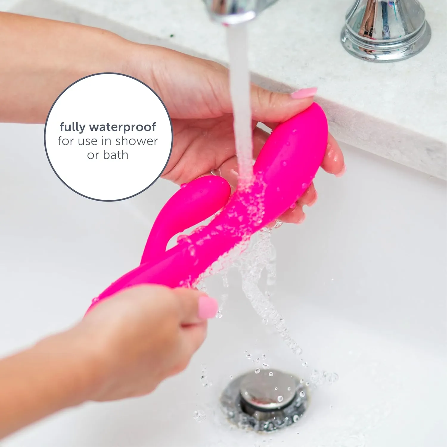 plusOne Dual Rabbit Vibrator Personal Massager, 10 Vibration Settings, Body-Safe Silicone, Waterproof, USB Rechargeable, for Women and Men
