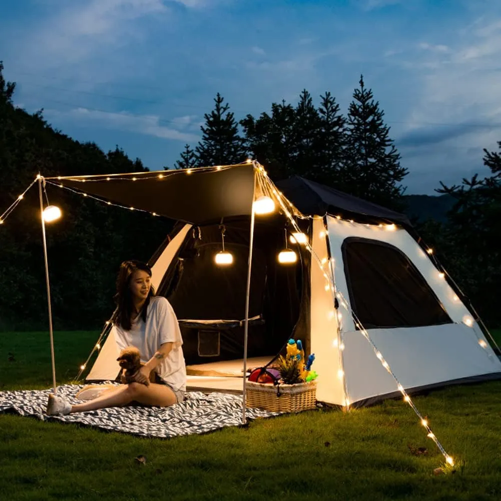 Pop Up Camping Tent for 3-4 Persons, Waterproof Family Tent with Instant Cabin Tent Superior Rainproof for Camping, Hiking, Hiking and Festivals