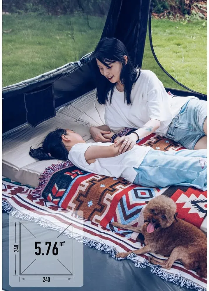 Pop Up Camping Tent for 3-4 Persons, Waterproof Family Tent with Instant Cabin Tent Superior Rainproof for Camping, Hiking, Hiking and Festivals
