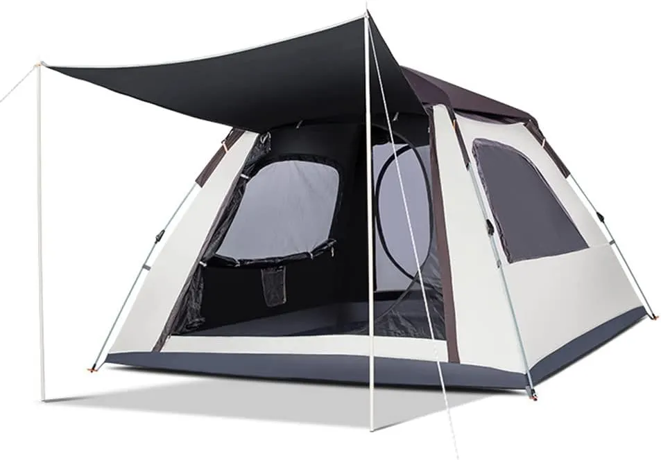 Pop Up Camping Tent for 3-4 Persons, Waterproof Family Tent with Instant Cabin Tent Superior Rainproof for Camping, Hiking, Hiking and Festivals
