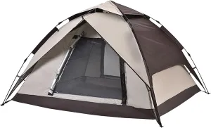 Pop Up Tent, Camping Tent 2-3 Man Tent, 2 in 1 Double Layers Waterproof Dome Tent, Automatic Setup Family Tent for Hiking Backpacking