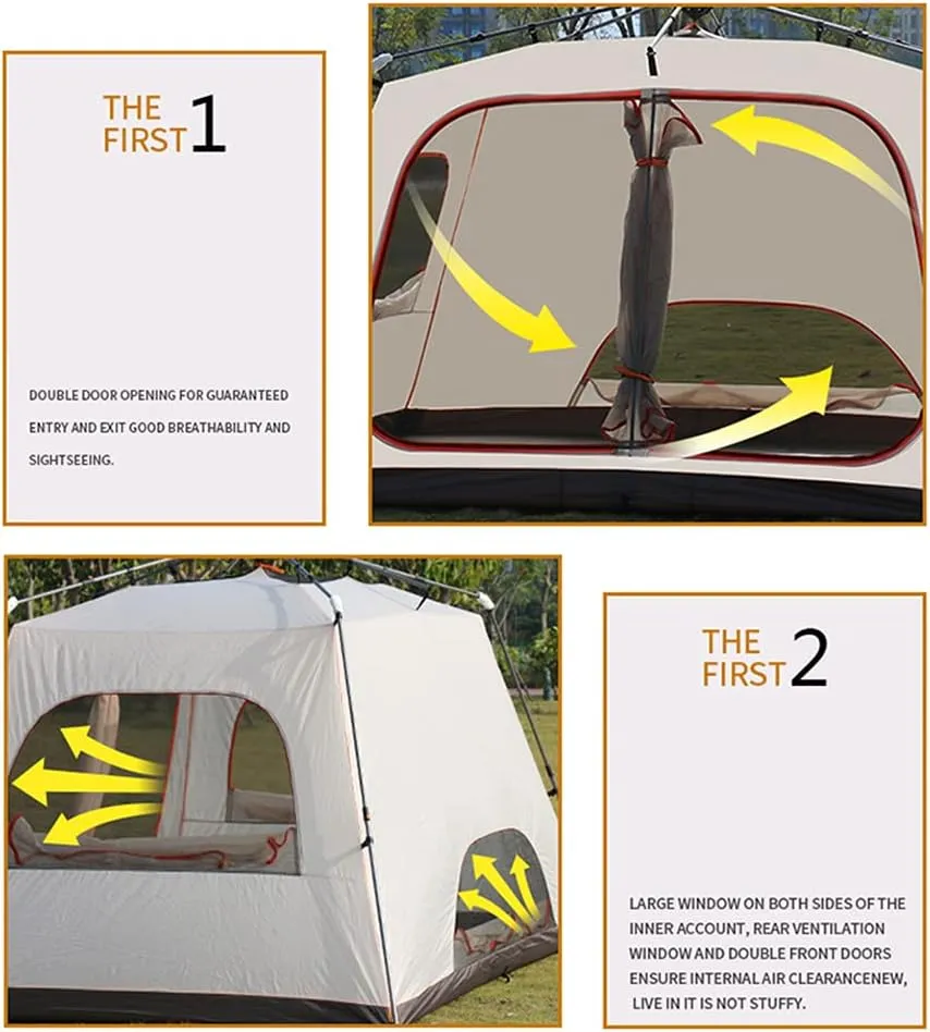 Pop Up Tent Family Camping Tent 5-8 Person Instant Backpacking Camping for Outdoor Beach Traveling Hiking Camping Hunting Fishing Easy Set Up (Automatic Tent 5)