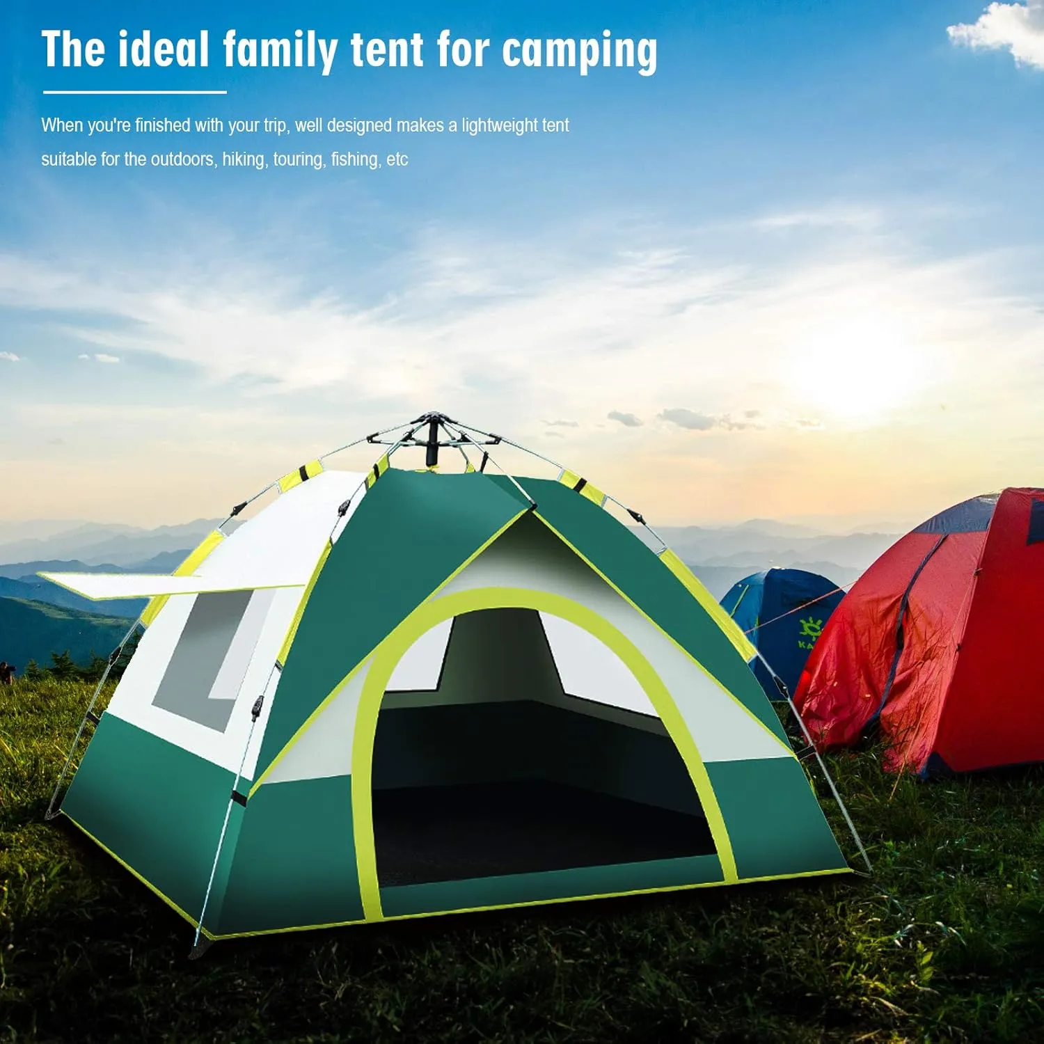 Pop Up Tent Family Camping Tent Instant Cabin Tent 2 Person Portable Tent Automatic Tent Waterproof Windproof for Camping Hiking Beach Fishing and Outdoor Activities