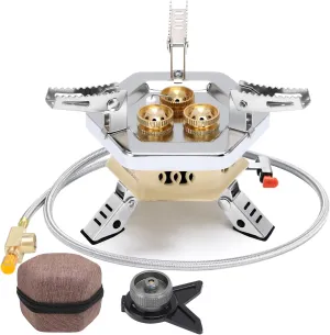 Portable Camping Gas Stove 11800W Wind Proof Foldable Camping Stove Backpacking Stove for Outdoor Hiking Picnic