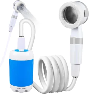 Portable Camping Shower, 2 Levels Electric USB Portable Shower, Waterproof Outdoor for Camping, Hiking, Travel, Car Washing, Pet Cleaning