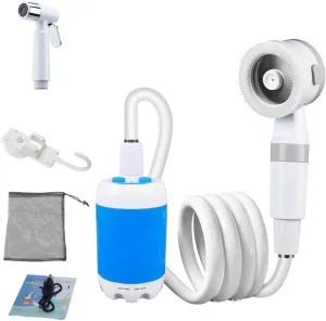 Portable Camping Shower Handheld USB Rechargeable Electric Shower
