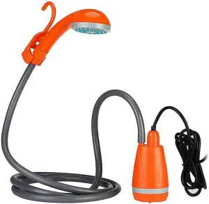 Portable Camping Shower, Outdoor Shower Head 62W 12V Water Pump Rechargeable 5L/mins for Camping Hiking Pet Cleaning and Showering Car Washing