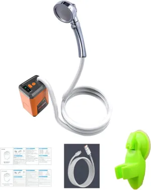 Portable Camping Shower Pumps Outdoor Rechargeable Electric Shower Pumps for Camping Car Washing Gardening Enduring