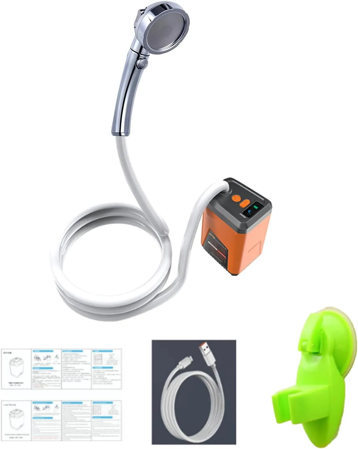Portable Camping Shower Pumps Outdoor Rechargeable Electric Shower Pumps for Camping Car Washing Gardening Enduring