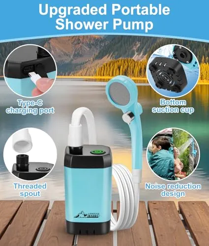 Portable Camping Shower,Upgraded Outdoor Shower w/ Fahrenheit Display