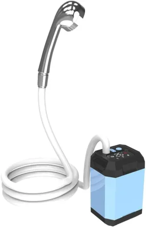 Portable Cordless Camping Shower Outdoor Electric Shower Pump Rechargeable Shower Large Capacity Hiking Traveling Shower Digital Display Bathe Tool