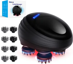 Portable Electric Scalp Massager- Rechargeable IPX7 Waterproof Scalp Massager w/3 Speed Modes,2 Sets 8 Detachable Claws, Comfortable 3D-Kneading for Stress Relax & Hair Growth- Ideal Gifts for Her Him