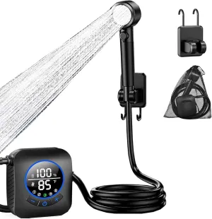 Portable Mobile Shower,Rechargeable 8000mah Self-Priming Electric Showerhead 5 Gears Water Pressure Camping Shower Pump Ipx8 Waterproof, for Hiking/Travel/Pet