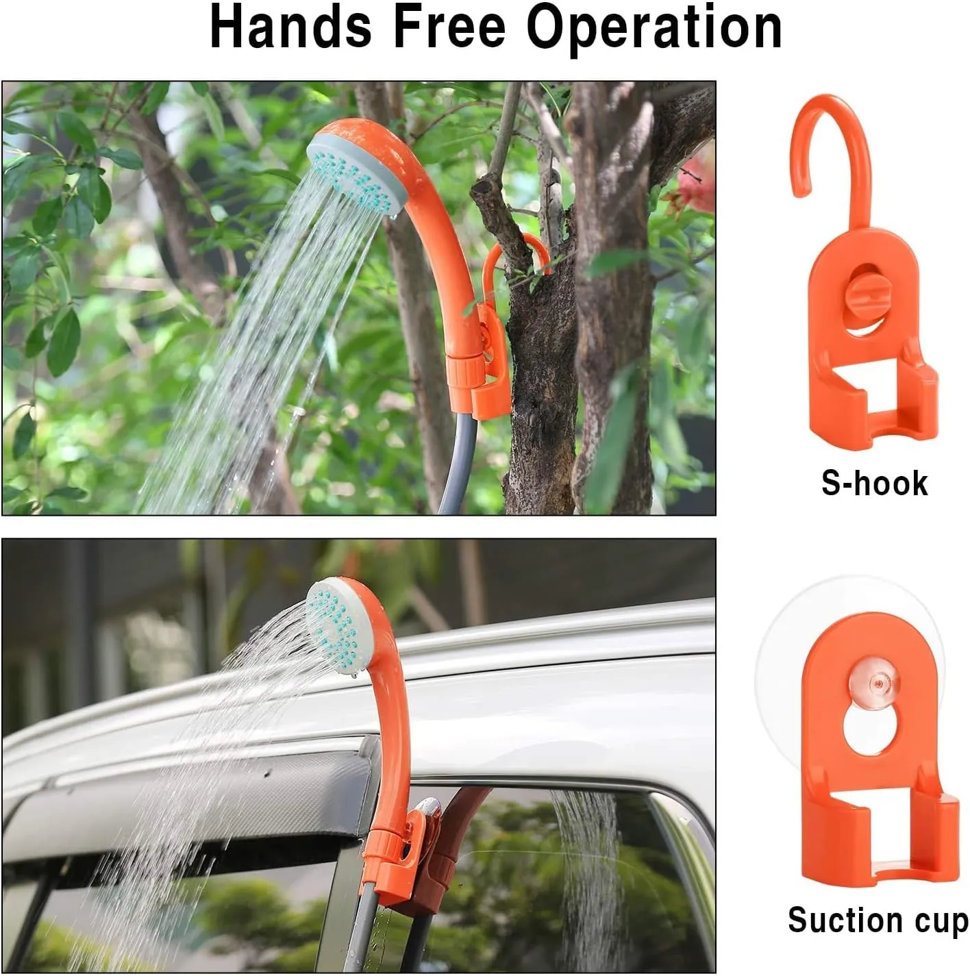 Portable Outdoor Camp Shower Camping Shower Pump Rechargeable Portable Shower Head for Camping Beach Swimming Hiking Traveling