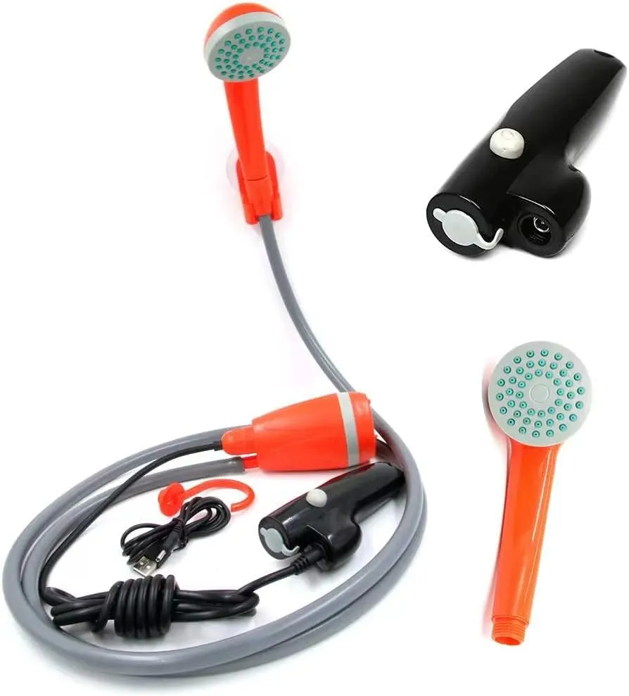 Portable Outdoor Camp Shower Camping Shower Pump Rechargeable Portable Shower Head for Camping Beach Swimming Hiking Traveling