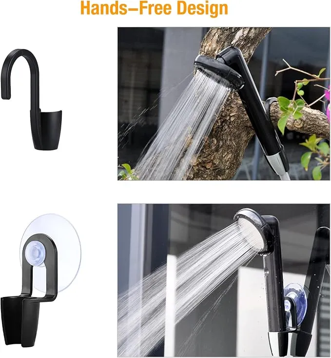 Portable Shower Camping Shower, Outdoor Camp Shower Pump Rechargeable Shower Battery Powered Handheld Shower Heads for Camping, Hiking, Beach Washing, Traveling, Pet Cleaning, Watering