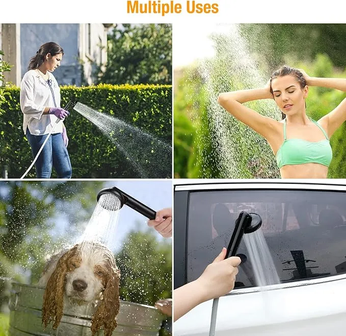 Portable Shower Camping Shower, Outdoor Camp Shower Pump Rechargeable Shower Battery Powered Handheld Shower Heads for Camping, Hiking, Beach Washing, Traveling, Pet Cleaning, Watering