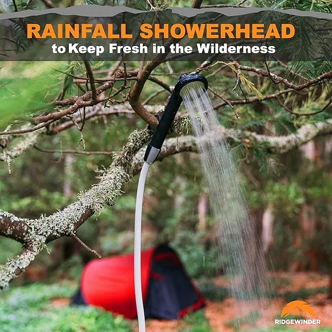 Portable Shower for Camping - Camp Shower with Rechargeable Battery and Included showerhead. Complete Camping Shower Plus Sprayer Attachment