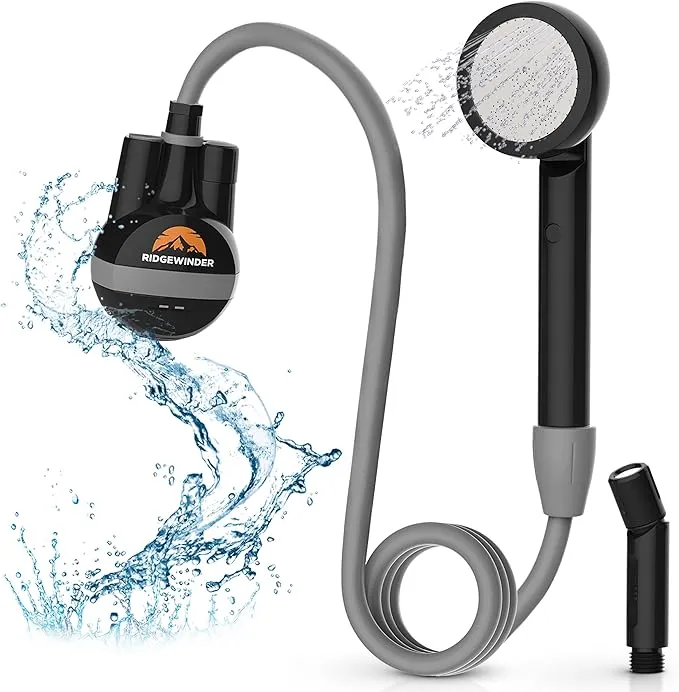 Portable Shower for Camping - Camp Shower with Rechargeable Battery and Included showerhead. Complete Camping Shower Plus Sprayer Attachment