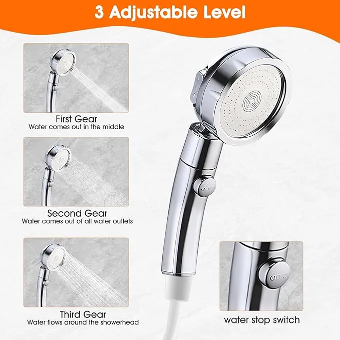 Portable Shower for Camping Outdoor Camp Shower Pump 7800mAh Rechargeable Electric Shower Pump with Intelligent Digital Display, 3 adjustable level for Camping, Hiking, Traveling, Washing
