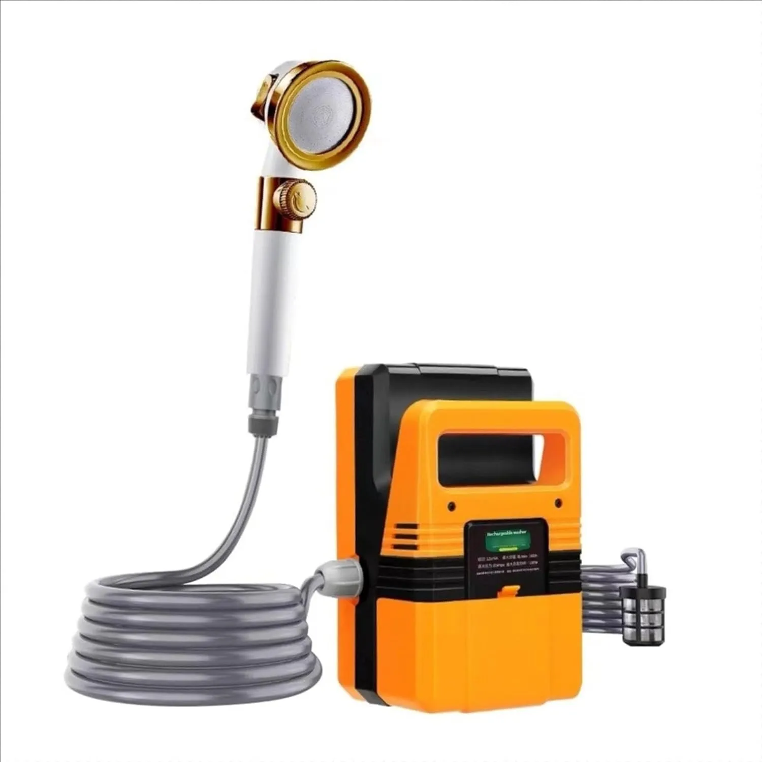 Portable Shower for Camping, Outdoor Electric Shower Rechargeable Pump,Camping Shower Head Nozzle,with Removable Hose and Shower Head