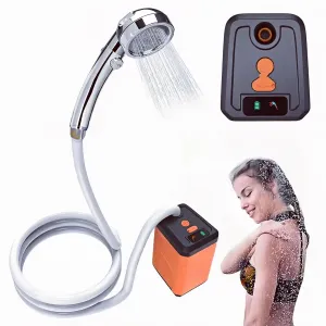 Portable Shower for Camping, Rechargeable Camping Shower with Led Display,Mini Portable Shower for Camping, Beach, Hiking, Outdoor Travelling, Pet Cleaning