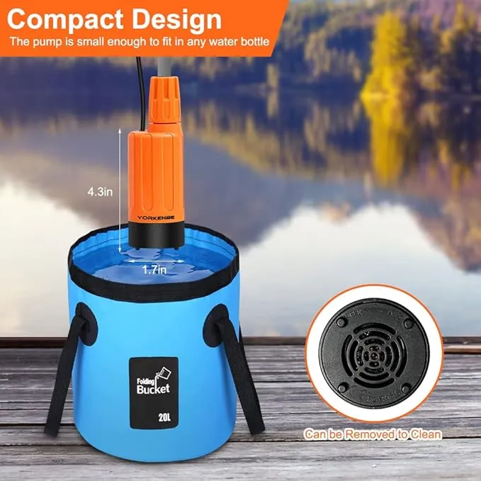 Portable Shower for Camping, Rechargeable Portable Camping Shower, Camp Shower with Double Portable Shower Head and 2 Flow Mode, Camping Shower for Hiking Beach Swimming Outdoor Traveling