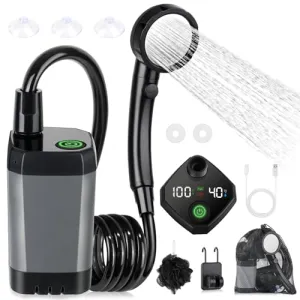 Portable Shower for Camping,6000mAh Rechargeable Camping Shower