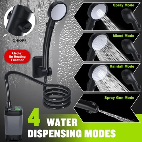 Portable Shower for Camping,6000mAh Rechargeable Camping Shower
