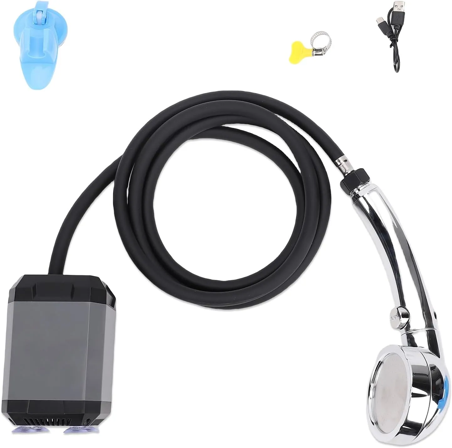 Portable Shower Rechargeable 5400mAh Battery, Real Time Temp Monitoring, Silent Design for Camping, Travel, Cleaner Safer Showering