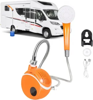 Portable Shower | Rechargeable Camping Shower with Intelligent LED Display - Rechargeable Head Waterproof Pocket Outdoor Pump for Travel RV Car Pet Washing Outdoor Activities