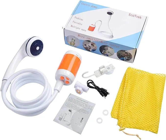 Portable shower USB shower pump rechargeable battery outdoor shower for trave camping camp suitable electric showerhead for hiking campsites