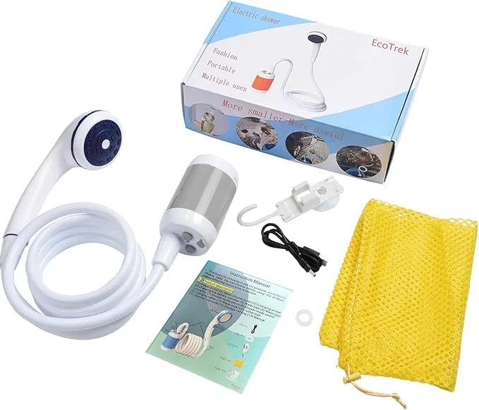 Portable shower USB shower pump rechargeable battery outdoor shower for trave camping camp suitable electric showerhead for hiking campsites