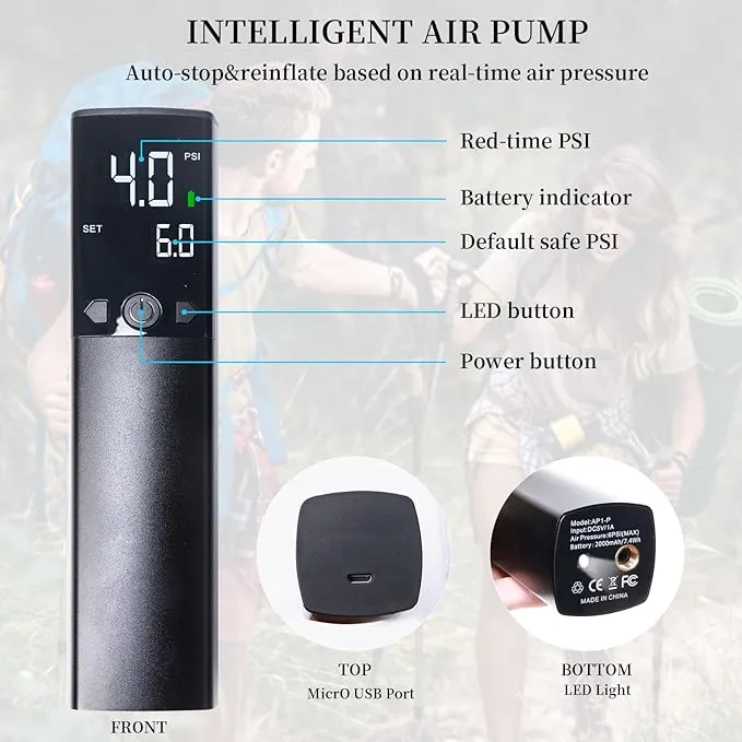 Portable Shower,5 Gallons/20L Camping Shower Bag with Electric Air Pump,Water Level Window,Solar Shower with Hot Water,Adjustable Nozzle,Camp Shower for Beach Hiking Outdoor Camping Trip