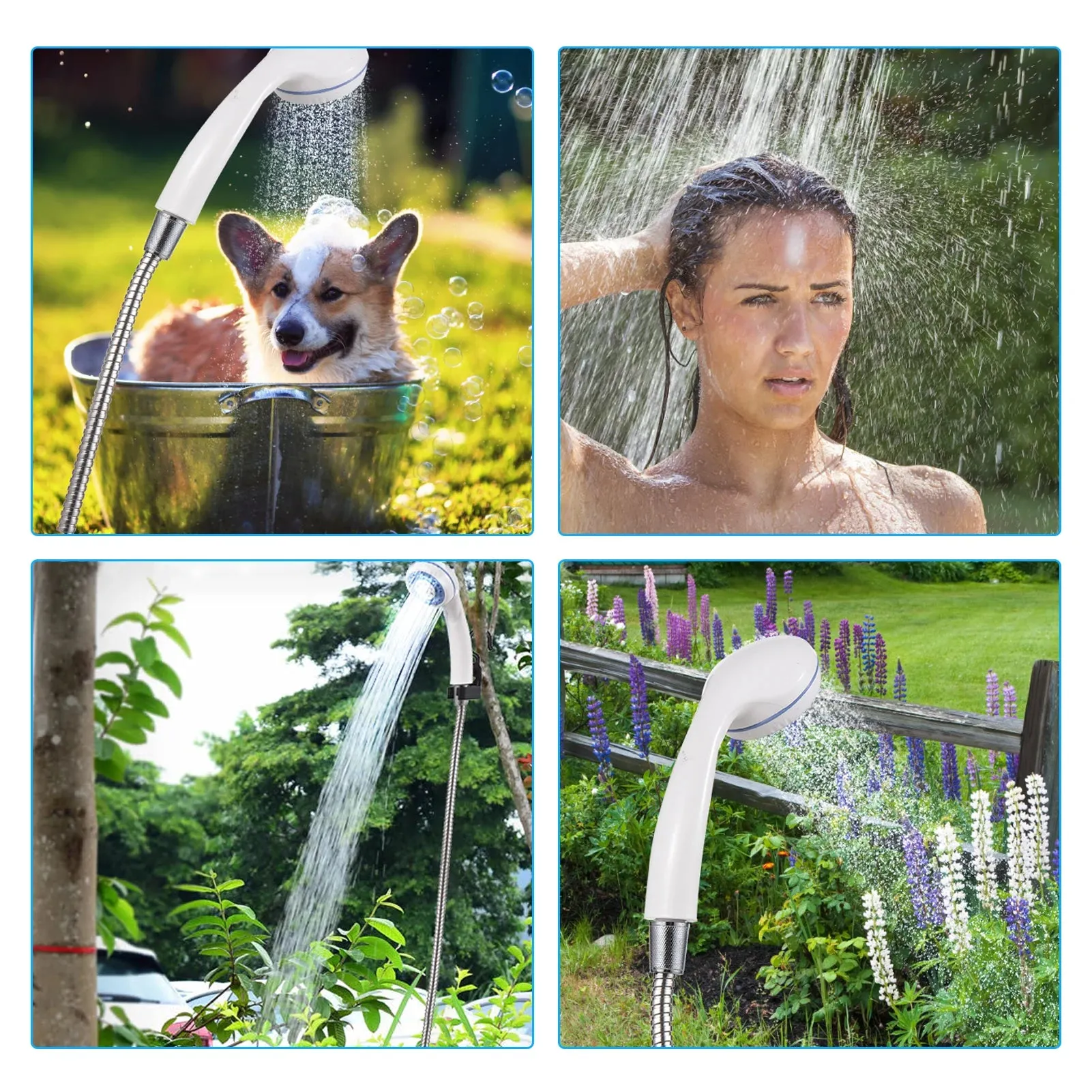 Portable USB Rechargeable Camping Shower Pump - Electric Shower for Camping, Car Washing, Gardening, Pet Cleaning