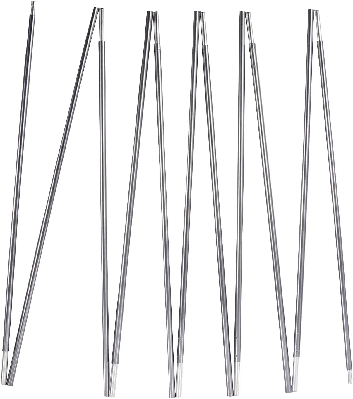 Preassembled Tent Poles, Gray Tent Poles Replacement, 7001 T6 Heated Aluminum Tent Poles, 2 Poles Pack