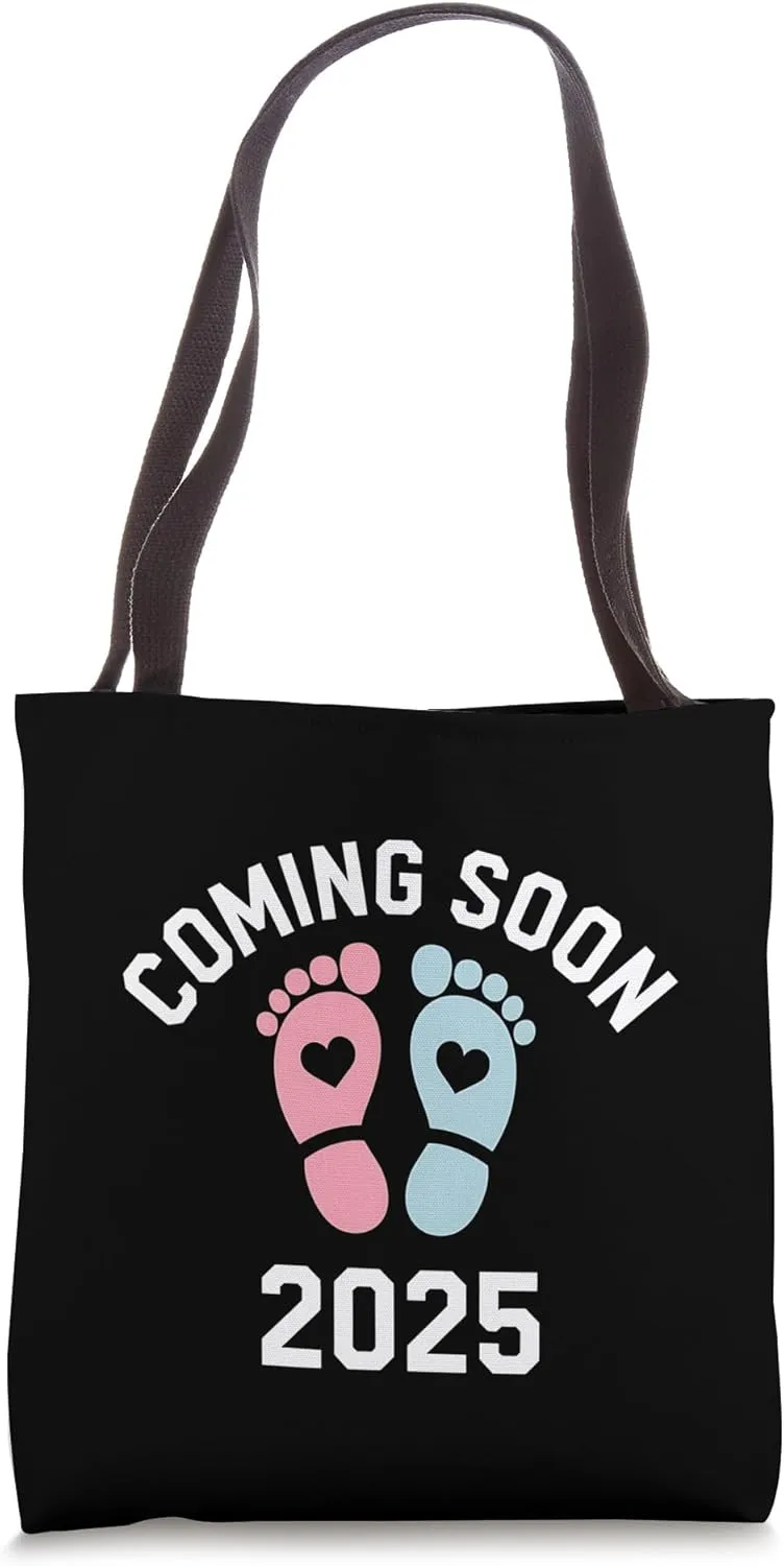 Pregnancy Announcement 2025 Baby Coming Soon Gender Reveal Tote Bag