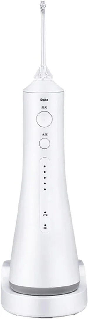 Professional Cordless Water Flosser for Dental, Bridge and Orthodontic Care, Portable Oral Irrigator with Ultrasonic Cleaning for Home and Travel (White)